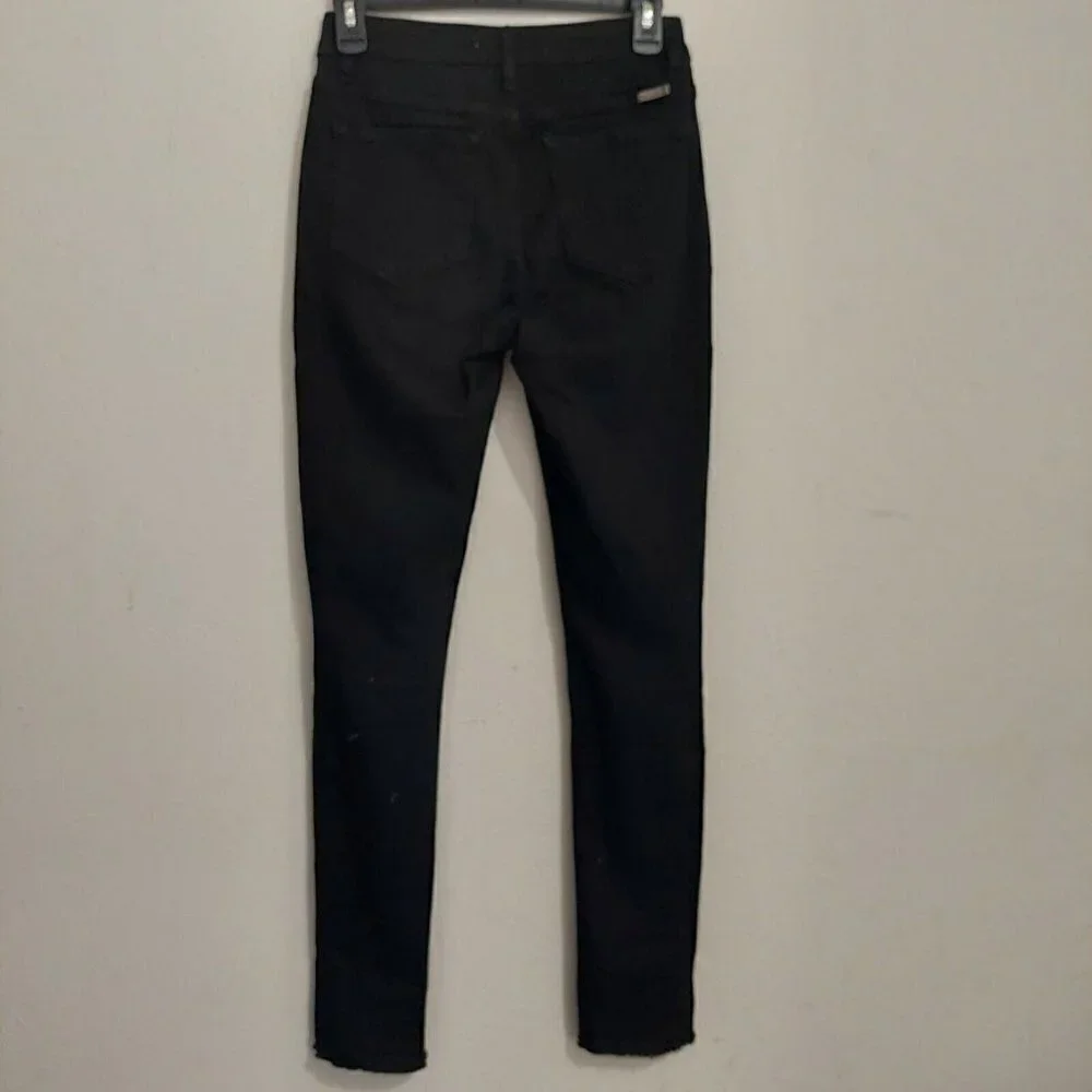 KanCan Womens Naya High Rise Super Skinny Jeans Sz 5/26 Black Distressed Stretch